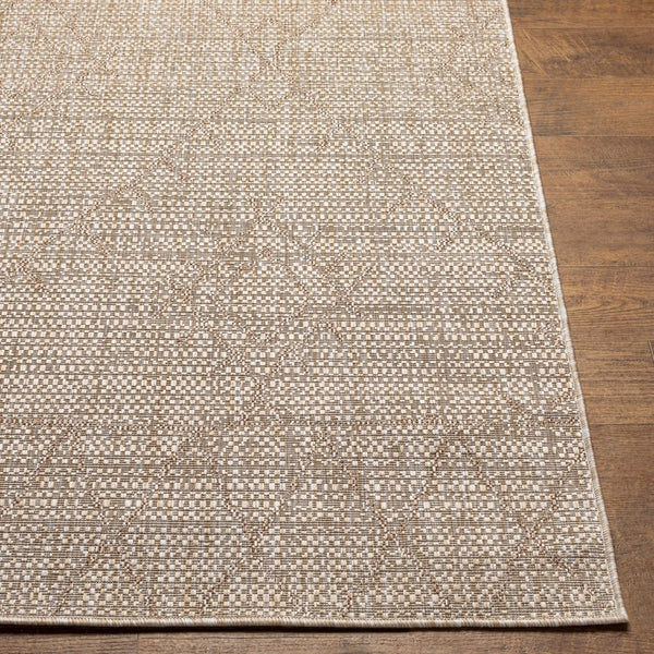 Livabliss Eagean Global Pattern Flatweave Polypropylene Rug Turkish Woven Indoor Outdoor Area Light Beige, Cr 6'7" x 6'7" Square EAG2402-67SQ