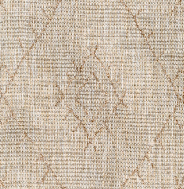 Livabliss Eagean Global Pattern Flatweave Polypropylene Rug Turkish Woven Indoor Outdoor Area Light Beige, Cr 6'7" x 6'7" Square EAG2402-67SQ