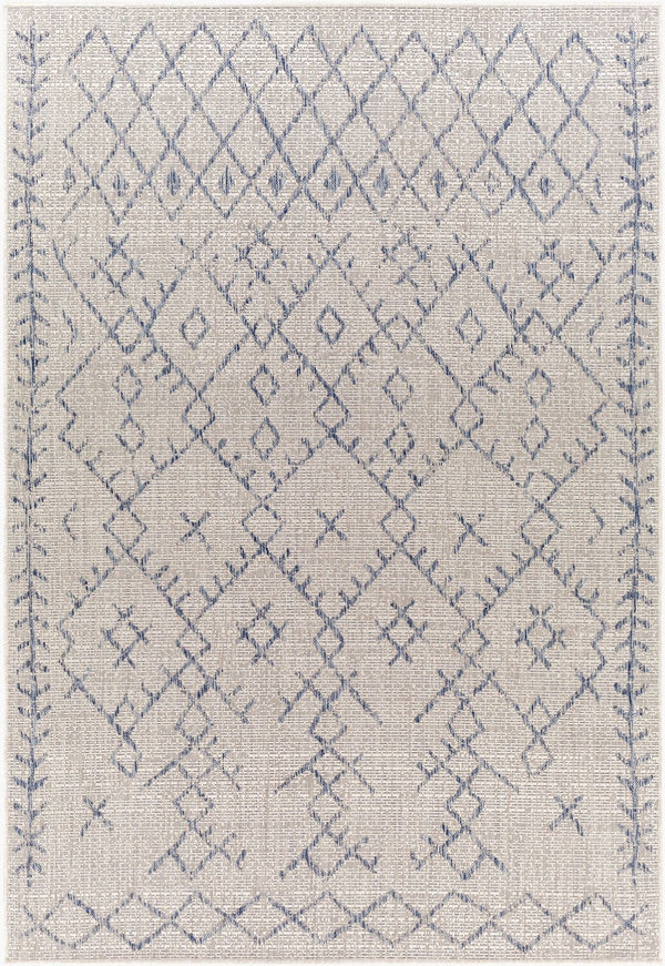Livabliss Eagean Bohemian Geometric Flatweave Polypropylene Rug for Indoor Outdoor Living Spaces Oatmeal, Gray 5'3" x 7'7" EAG2403-5377