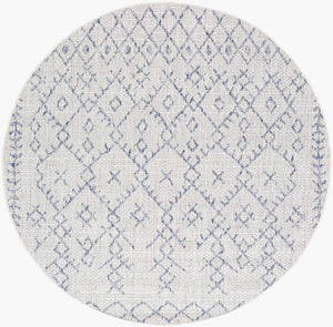 Livabliss Eagean Bohemian Geometric Flatweave Polypropylene Rug for Indoor Outdoor Living Spaces Oatmeal, Gray 7'10" x 7'10" EAG2403-710RD