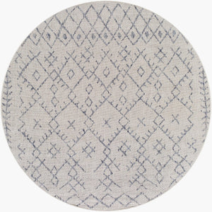 Livabliss Eagean Bohemian Geometric Flatweave Polypropylene Rug for Indoor Outdoor Living Spaces Oatmeal, Gray 6'7" x 6'7" Round EAG2403-67RD