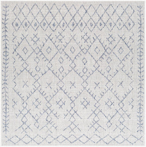Livabliss Eagean Bohemian Geometric Flatweave Polypropylene Rug for Indoor Outdoor Living Spaces Oatmeal, Gray 6'7" x 6'7" Square EAG2403-67SQ