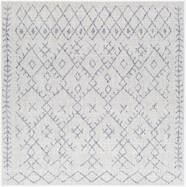 Livabliss Eagean Bohemian Geometric Flatweave Polypropylene Rug for Indoor Outdoor Living Spaces Oatmeal, Gray 6'7" x 6'7" Square EAG2403-67SQ