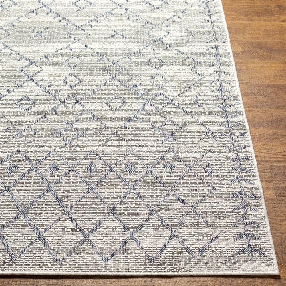 Livabliss Eagean Bohemian Geometric Flatweave Polypropylene Rug for Indoor Outdoor Living Spaces Oatmeal, Gray 6'7" x 6'7" Square EAG2403-67SQ