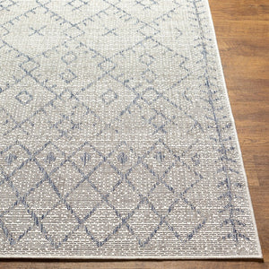 Livabliss Eagean Bohemian Geometric Flatweave Polypropylene Rug for Indoor Outdoor Living Spaces Oatmeal, Gray 7'10" x 7'10" EAG2403-710RD