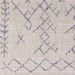 Livabliss Eagean Bohemian Geometric Flatweave Polypropylene Rug for Indoor Outdoor Living Spaces Oatmeal, Gray 7'10" x 7'10" EAG2403-710RD