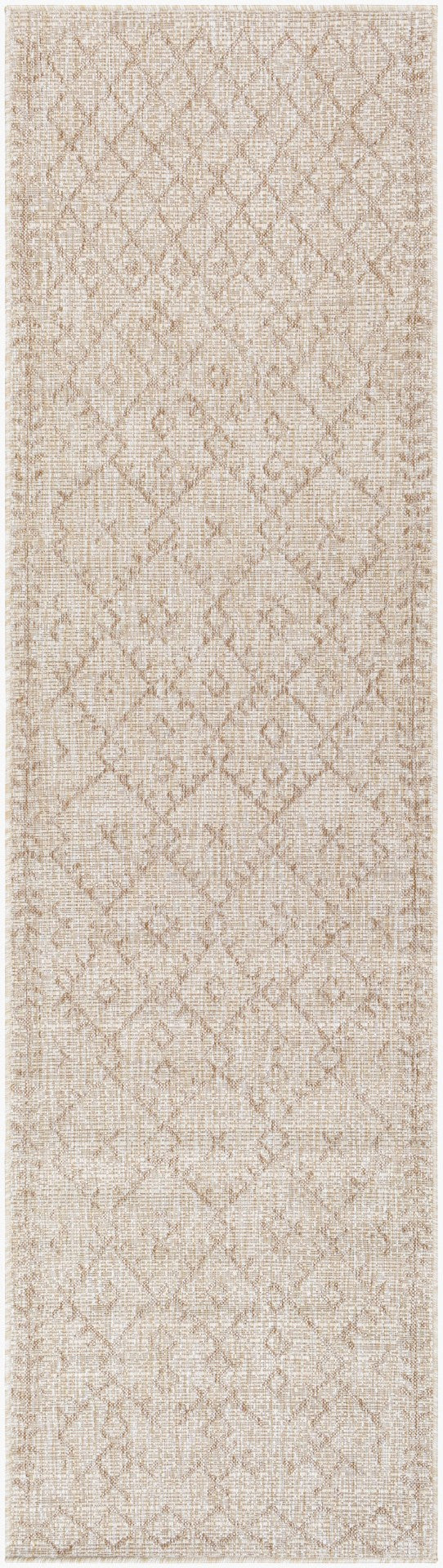 Livabliss Eagean Flatweave Polypropylene Runner Rug Bohemian Global Pattern for Hallway or Patio Brown, Light Br 2'7" x 12' EAG2404-2712