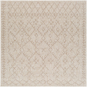 Livabliss Eagean Flatweave Polypropylene Runner Rug Bohemian Global Pattern for Hallway or Patio Brown, Light Br 6'7" x 6'7" EAG2404-67SQ