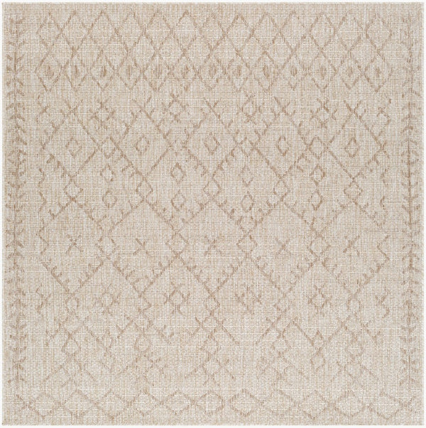 Livabliss Eagean Flatweave Polypropylene Runner Rug Bohemian Global Pattern for Hallway or Patio Brown, Light Br 6'7" x 6'7" EAG2404-67SQ