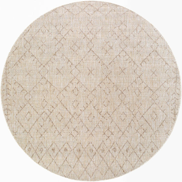 Livabliss Eagean Flatweave Polypropylene Runner Rug Bohemian Global Pattern for Hallway or Patio Brown, Light Br 7'10" x 7'10" EAG2404-710RD