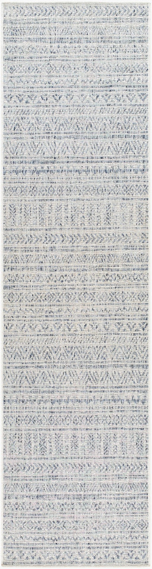 Livabliss Eagean Bohemian Geometric Flatweave Polypropylene Rug for Entryway Kitchen Patio Navy, Blue 2'7" x 12' EAG2405-2712