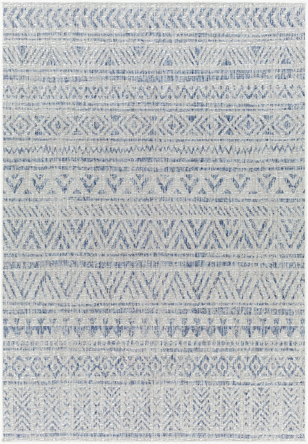 Livabliss Eagean Bohemian Geometric Flatweave Polypropylene Rug for Entryway Kitchen Patio Navy, Blue 6'7" x 6'7" Square EAG2405-67SQ