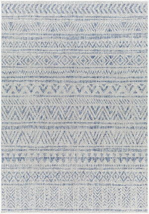 Livabliss Eagean Bohemian Geometric Flatweave Polypropylene Rug for Entryway Kitchen Patio Navy, Blue 6'7" x 6'7" Square EAG2405-67SQ