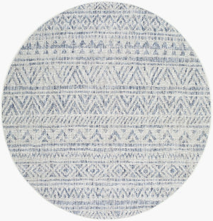 Livabliss Eagean Bohemian Geometric Flatweave Polypropylene Rug for Entryway Kitchen Patio Navy, Blue 6'7" x 6'7" Round EAG2405-67RD