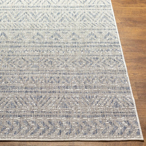 Livabliss Eagean Bohemian Geometric Flatweave Polypropylene Rug for Entryway Kitchen Patio Navy, Blue 6'7" x 6'7" Square EAG2405-67SQ