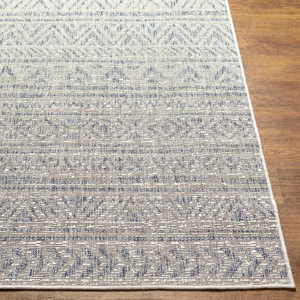 Livabliss Eagean Bohemian Geometric Flatweave Polypropylene Rug for Entryway Kitchen Patio Navy, Blue 6'7" x 6'7" Square EAG2405-67SQ