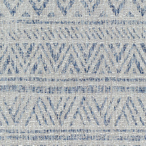 Livabliss Eagean Bohemian Geometric Flatweave Polypropylene Rug for Entryway Kitchen Patio Navy, Blue 6'7" x 6'7" Square EAG2405-67SQ