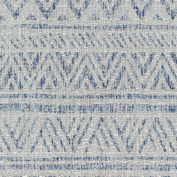 Livabliss Eagean Bohemian Geometric Flatweave Polypropylene Rug for Entryway Kitchen Patio Navy, Blue 6'7" x 6'7" Square EAG2405-67SQ
