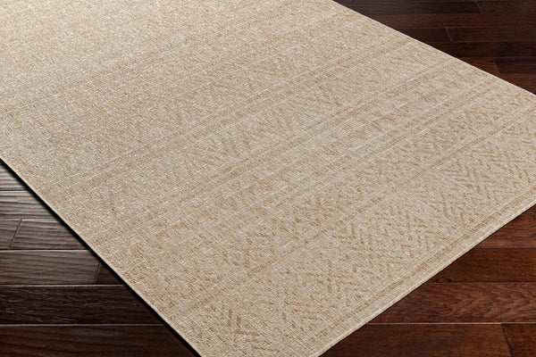 Livabliss Eagean Turkish Flatweave Polypropylene Area Rug for Entryways and Outdoor Spaces Light Beige, Cr 7'10" x 7'10" EAG2406-710RD