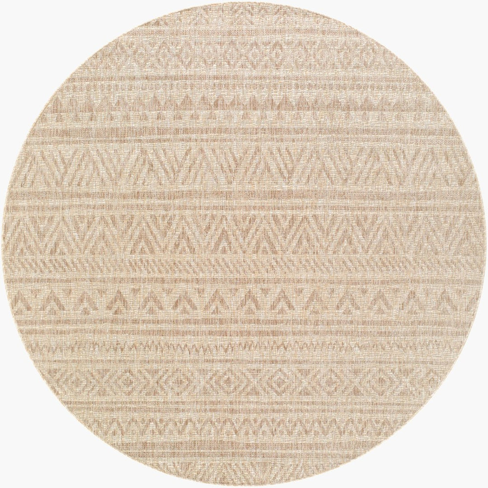 Livabliss Eagean Turkish Flatweave Polypropylene Area Rug for Entryways and Outdoor Spaces Light Beige, Cr 7'10" x 7'10" EAG2406-710RD
