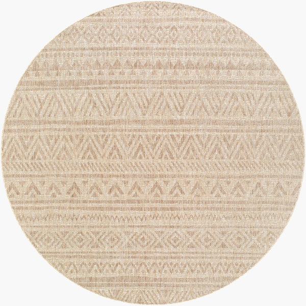 Livabliss Eagean Turkish Flatweave Polypropylene Area Rug for Entryways and Outdoor Spaces Light Beige, Cr 7'10" x 7'10" EAG2406-710RD