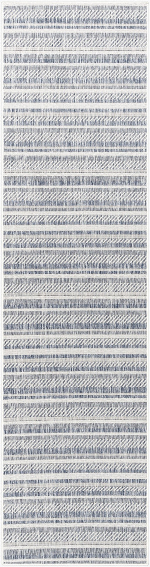 Livabliss Eagean Bohemian Global Flatweave Polypropylene Accent Rug for Entryway or Patio Navy, Blue 2'7" x 12' EAG2407-2712