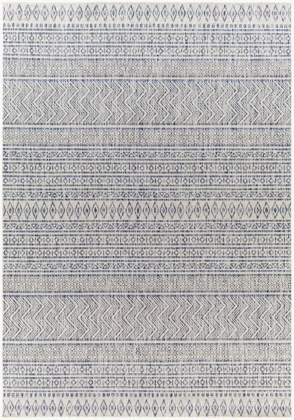 Livabliss Eagean Flatweave Polypropylene Bohemian Global Rug for Indoor Outdoor Patio Use Navy, Blue 2' x 2'11" EAG2410-2211
