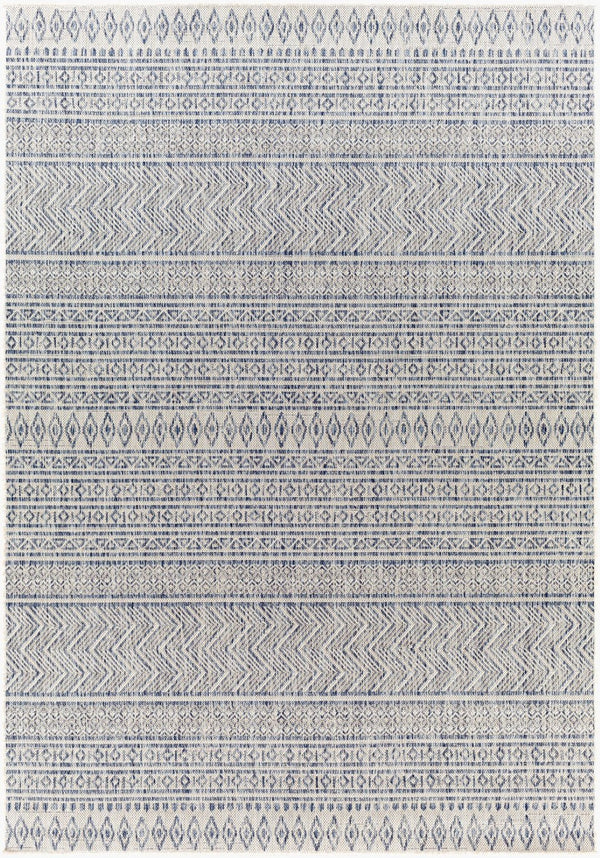 Livabliss Eagean Flatweave Polypropylene Bohemian Global Rug for Indoor Outdoor Patio Use Navy, Blue 2' x 2'11" EAG2410-2211