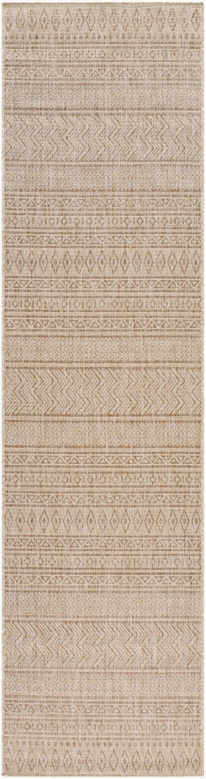 Livabliss Eagean Flatweave Polypropylene Indoor Outdoor Rug with Bold Bohemian Global Pattern Light Beige, Cr 2'7" x 10' EAG2411-2710