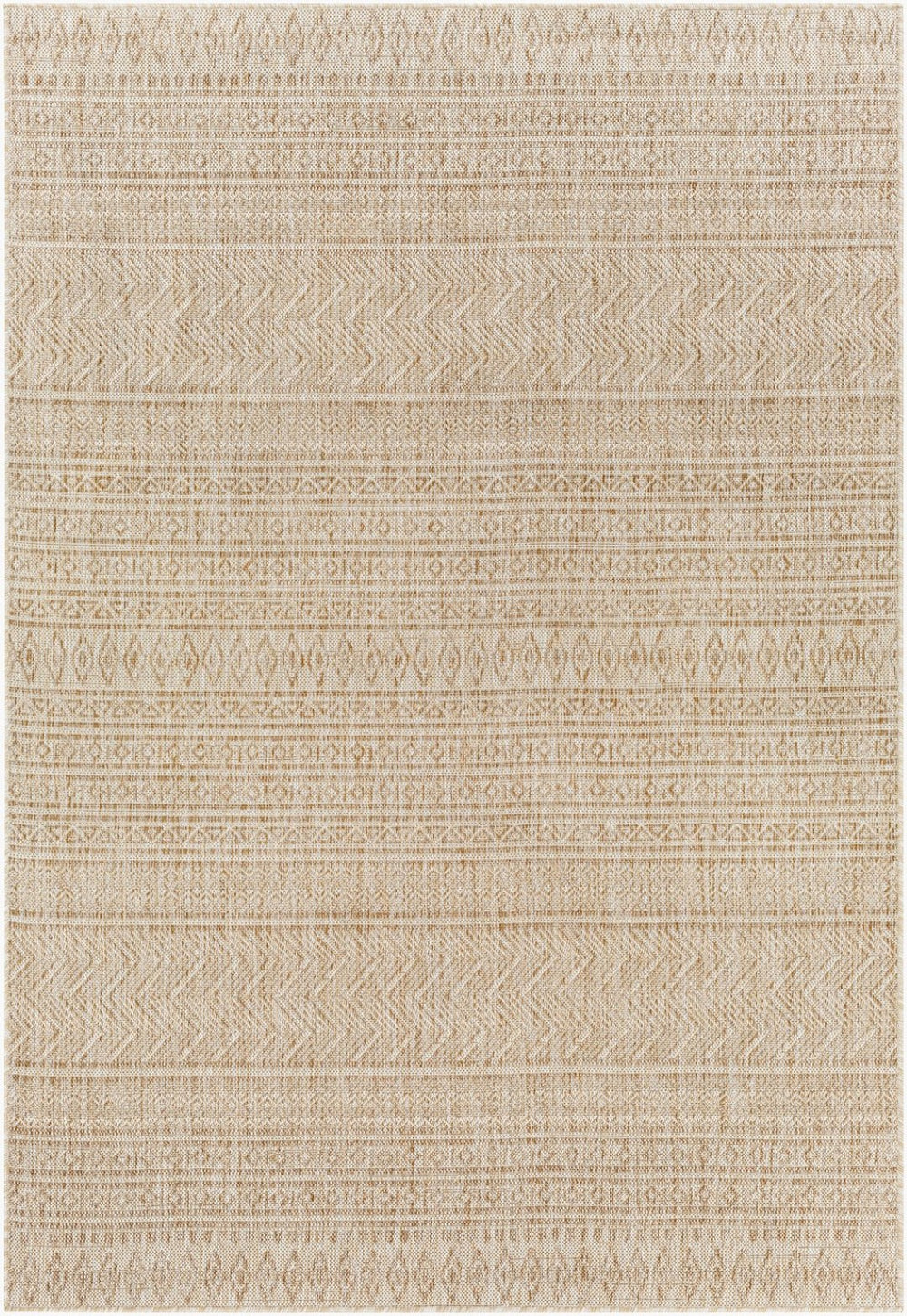 Livabliss Eagean Flatweave Polypropylene Indoor Outdoor Rug with Bold Bohemian Global Pattern Light Beige, Cr 2' x 2'11" EAG2411-2211