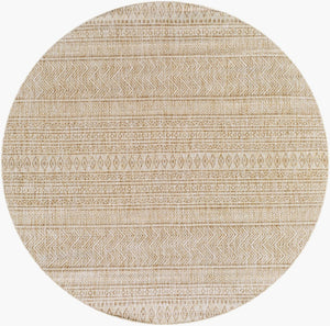 Livabliss Eagean Flatweave Polypropylene Indoor Outdoor Rug with Bold Bohemian Global Pattern Light Beige, Cr 5'3" x 5'3" EAG2411-53RD