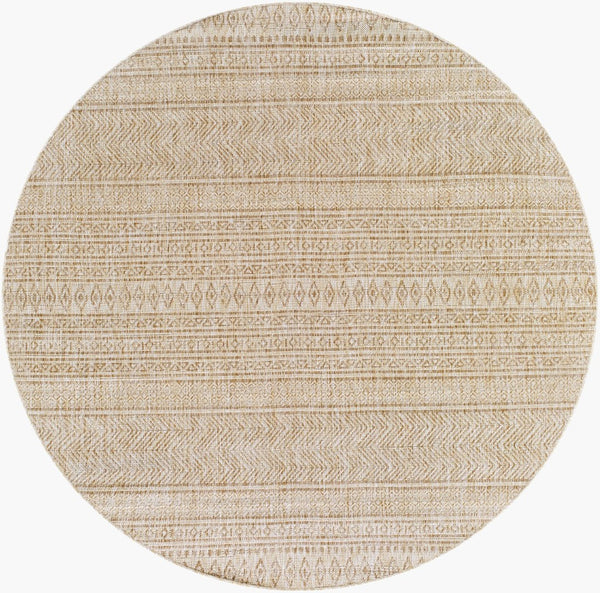 Livabliss Eagean Flatweave Polypropylene Indoor Outdoor Rug with Bold Bohemian Global Pattern Light Beige, Cr 5'3" x 5'3" EAG2411-53RD