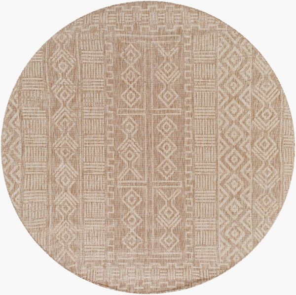 Livabliss Eagean Flatweave Polypropylene Area Rug Global Bohemian Pattern Uv Resistant Outdoor EAG2412-67RD