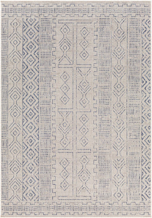 Livabliss Eagean Bohemian Global Flatweave Polypropylene Rug for High Traffic Indoor Outdoor Spaces Oatmeal, Gray 4'3" x 5'11" EAG2414-43511
