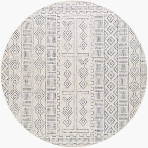 Livabliss Eagean Bohemian Global Flatweave Polypropylene Rug for High Traffic Indoor Outdoor Spaces Oatmeal, Gray 7'10" x 7'10" EAG2414-710RD