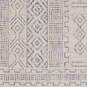 Livabliss Eagean Bohemian Global Flatweave Polypropylene Rug for High Traffic Indoor Outdoor Spaces Oatmeal, Gray 7'10" x 7'10" EAG2414-710RD