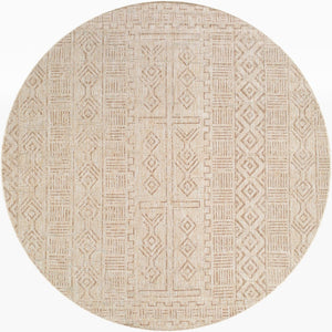 Livabliss Eagean Global Bohemian Flatweave Polypropylene Rug for Indoor Outdoor High Traffic Rooms Cream, Light Be 5'3" x 5'3" EAG2415-53RD