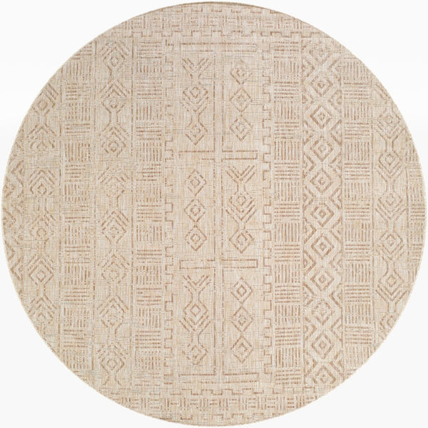 Livabliss Eagean Global Bohemian Flatweave Polypropylene Rug for Indoor Outdoor High Traffic Rooms Cream, Light Be 5'3" x 5'3" EAG2415-53RD