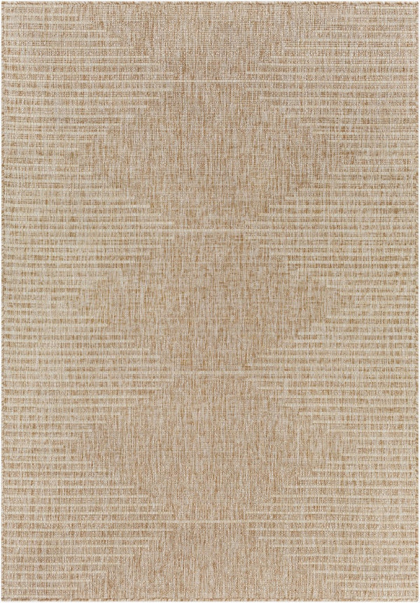 Livabliss Eagean Bohemian Global Polypropylene Indoor Outdoor Rug for Entryway or Living Room Light Beige, Li 6'7" x 6'7" Square EAG2416-67SQ