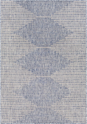 Livabliss Eagean Bohemian Global Polypropylene Flatweave Rug for Entryways Patios Kitchens Navy, Blue 4'3" x 5'11" EAG2417-43511