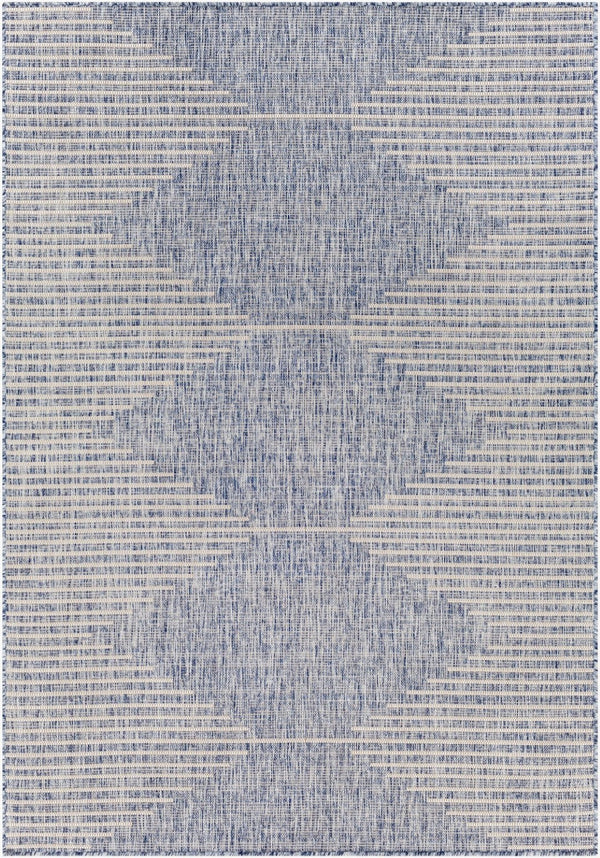 Livabliss Eagean Bohemian Global Polypropylene Flatweave Rug for Entryways Patios Kitchens Navy, Blue 4'3" x 5'11" EAG2417-43511