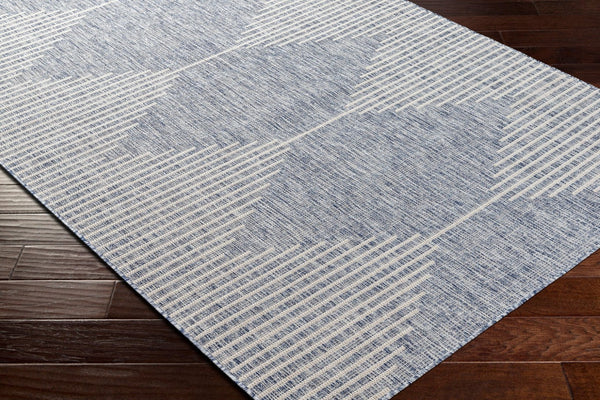 Livabliss Eagean Bohemian Global Polypropylene Flatweave Rug for Entryways Patios Kitchens Navy, Blue 4'3" x 5'11" EAG2417-43511
