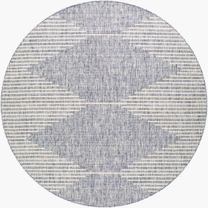 Livabliss Eagean Bohemian Global Polypropylene Flatweave Rug for Entryways Patios Kitchens Navy, Blue 6'7" x 6'7" Round EAG2417-67RD