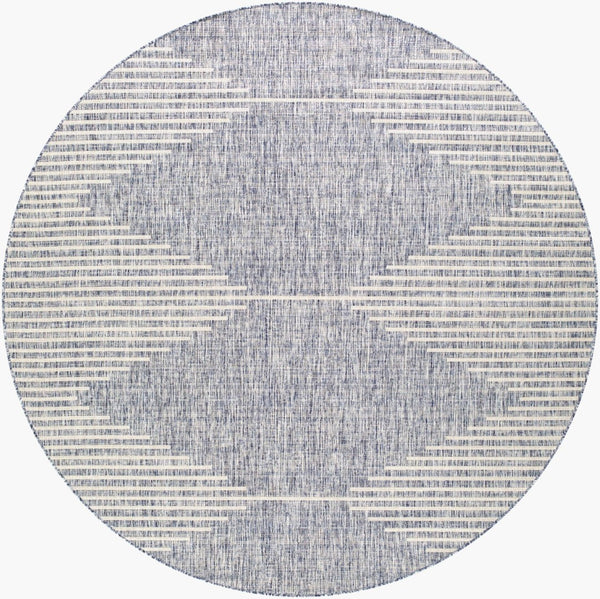 Livabliss Eagean Bohemian Global Polypropylene Flatweave Rug for Entryways Patios Kitchens Navy, Blue 6'7" x 6'7" Round EAG2417-67RD