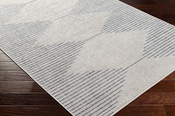 Livabliss Eagean Global Inspired Polypropylene Indoor Outdoor Rug for Entryways and Kitchens Oatmeal, Gray 6'7" x 6'7" Round EAG2418-67RD