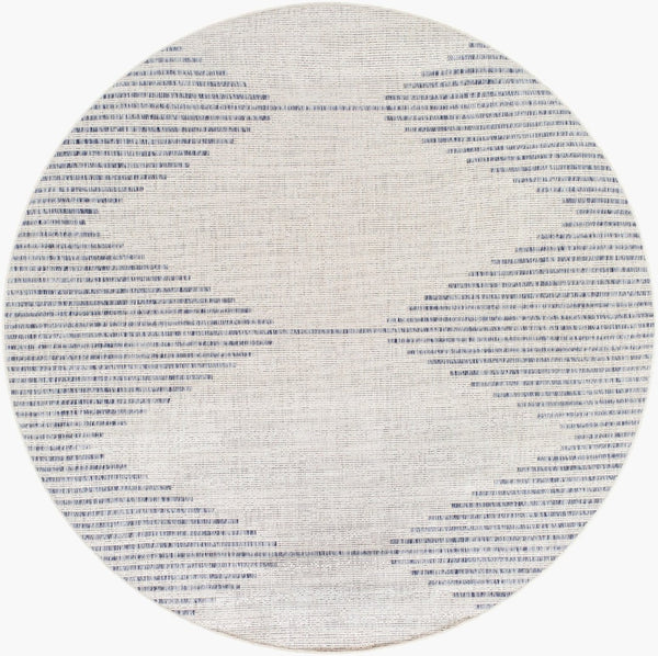 Livabliss Eagean Global Inspired Polypropylene Indoor Outdoor Rug for Entryways and Kitchens Oatmeal, Gray 6'7" x 6'7" Round EAG2418-67RD