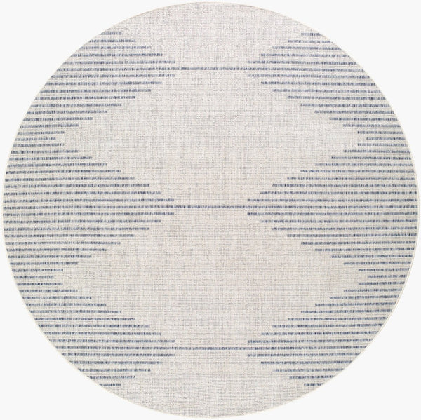 Livabliss Eagean Global Inspired Polypropylene Indoor Outdoor Rug for Entryways and Kitchens Oatmeal, Gray 7'10" x 7'10" Round EAG2418-710RD