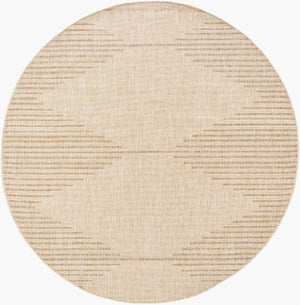 Livabliss Eagean Bohemian Global Geometric Polypropylene Rug for Entryway or Covered Patio Use Cream, Light Be 6'7" x 6'7" Round EAG2419-67RD