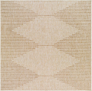 Livabliss Eagean Bohemian Global Geometric Polypropylene Rug for Entryway or Covered Patio Use Cream, Light Be 7'10" x 7'10" Square EAG2419-710SQ