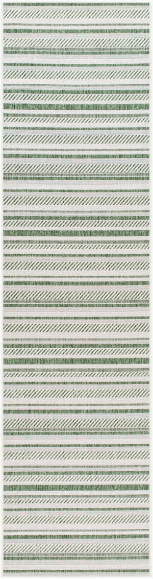 Livabliss Eagean Bohemian Global Flatweave Polypropylene Rug for Entryways and Patios Grass Green, Iv 2'7" x 12' EAG2422-2712